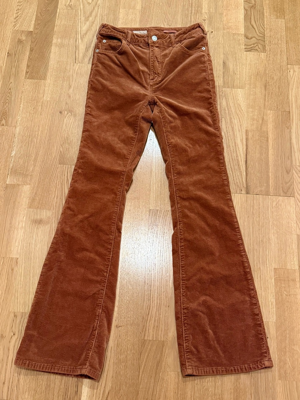 Pilcro Corduroy Flare Jeans in Burnt Orange